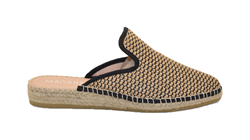 IMA25 ESPADRILLES CIABATTA RAFIA NEGRO BEIGE